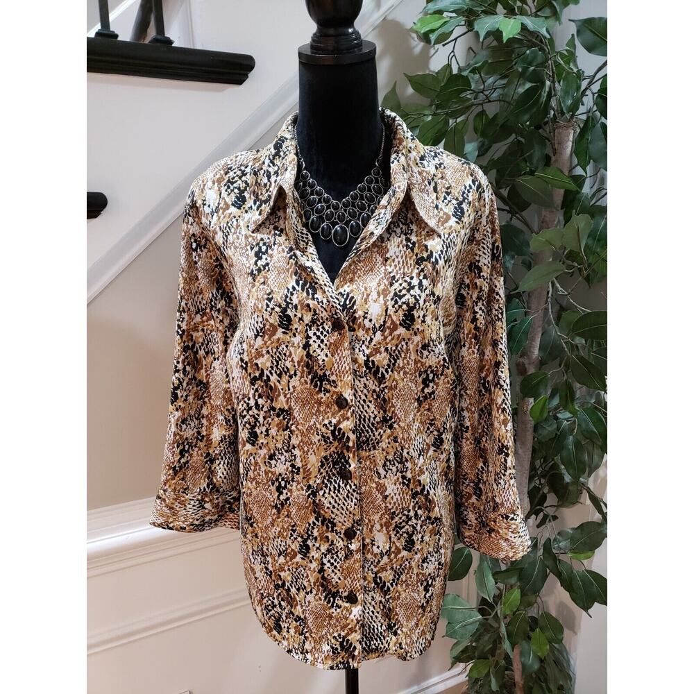 Notations Women's Multicolor Polyester Collared L… - image 1